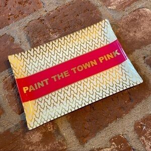 Paint the Town Pink and gold decorative dish trinket tray jewelry holder fancy